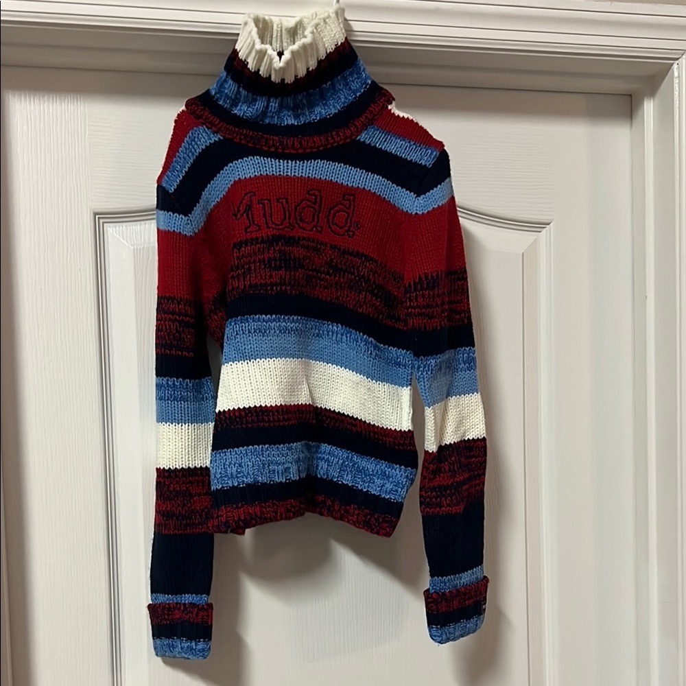 Girls Striped Sweater - Red, Blue, and White